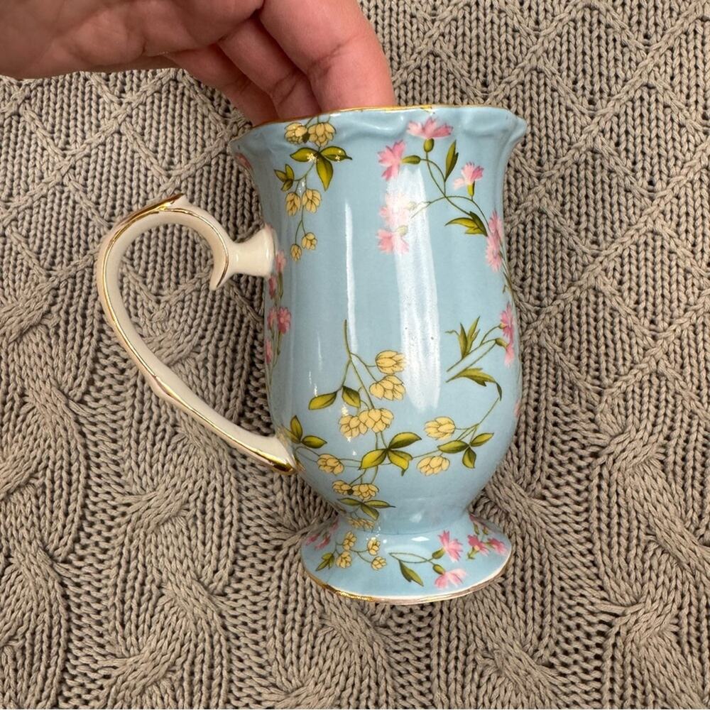 Peppertree Tabletops China Floral Blue Tea Cup Mug Fine Porcelain Coastline - Picture 3 of 11